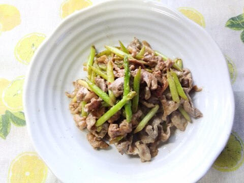 アスパラと豚肉のマヨ醤油炒め